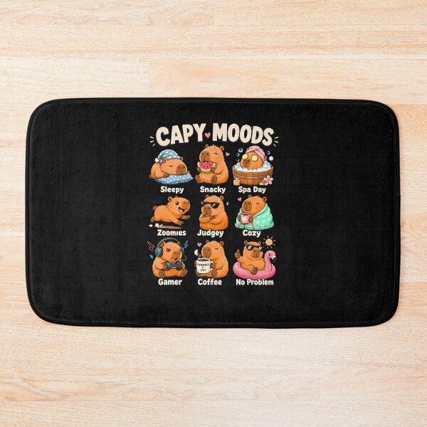 Item preview, Cute Capybara Moods Funny Animal Graphic Illustration designed and sold by ripgoatclothing.