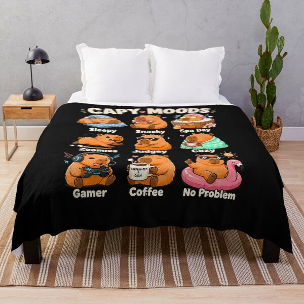Item preview, Cute Capybara Moods Funny Animal Graphic Illustration designed and sold by ripgoatclothing.