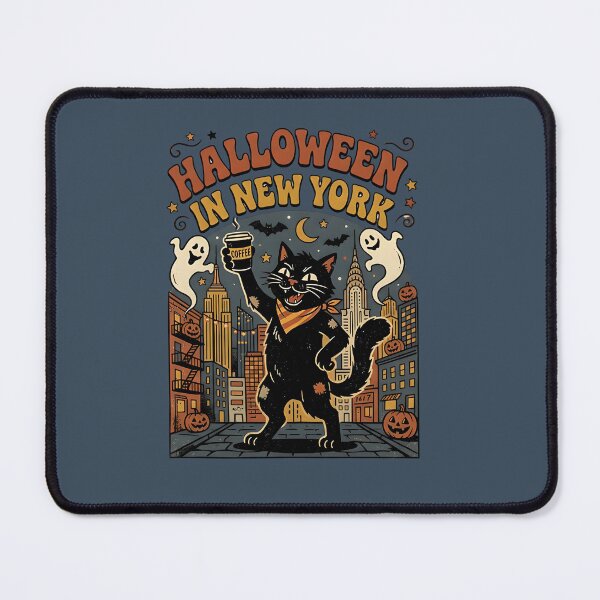 Item preview, Halloween in New York - Black cat with coffee designed and sold by ParadoxParadox.