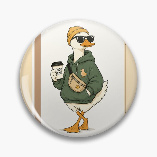 Item preview, Cool Duck with Coffee Sticker | Funny Green Hoodie Duck Illustration designed and sold by littlepiptales.
