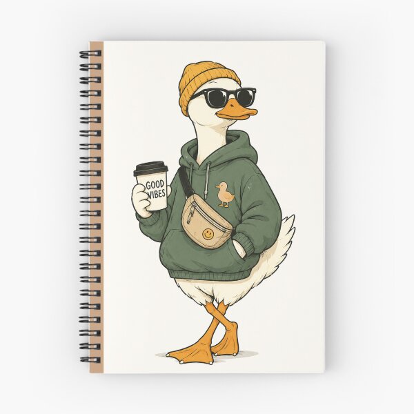 Item preview, Cool Duck with Coffee Sticker | Funny Green Hoodie Duck Illustration designed and sold by littlepiptales.
