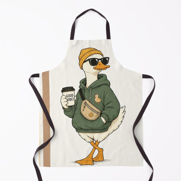 Item preview, Cool Duck with Coffee Sticker | Funny Green Hoodie Duck Illustration designed and sold by littlepiptales.
