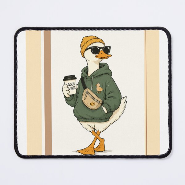 Item preview, Cool Duck with Coffee Sticker | Funny Green Hoodie Duck Illustration designed and sold by littlepiptales.