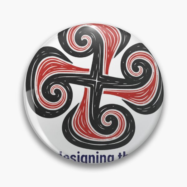 Item preview, Lauburu Basque Cross — Modern Linocut Swirl Art designed and sold by DONOSTIADESIGN.