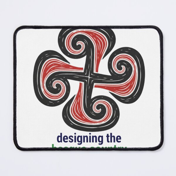 Item preview, Lauburu Basque Cross — Modern Linocut Swirl Art designed and sold by DONOSTIADESIGN.