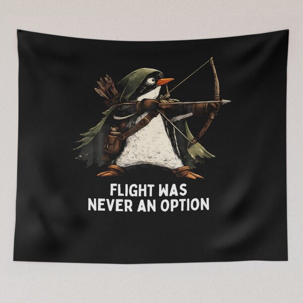 Item preview, Flight Was Never An Option Archer Penguin Graphic Funny designed and sold by ripgoatclothing.