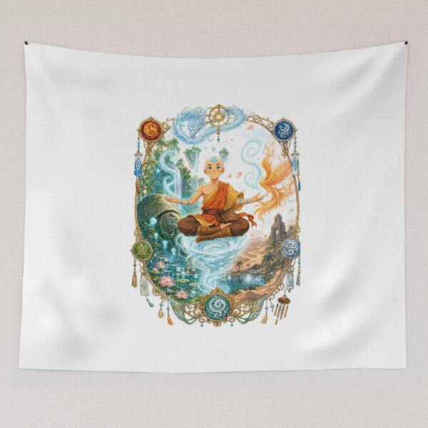 Item preview, Elemental Arrow Monk Four Elements Vintage Filigree Art designed and sold by lamiarte.