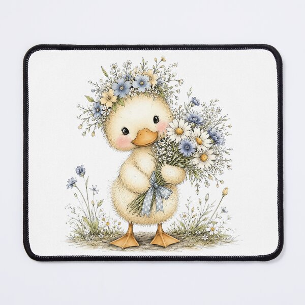 Item preview, Cute Duck with Flower Bouquet designed and sold by PetalGarden.