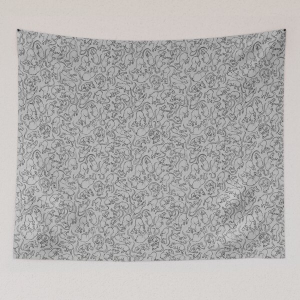 Item preview, Rat sketch pattern designed and sold by RootSpellStudio.