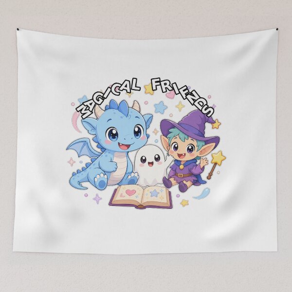 Item preview, Magical Friends – Cute Anime Dragon, Ghost and Elf designed and sold by Atlant11.