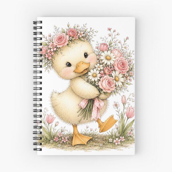 Item preview, Floral Duck with Flowers – Cute Cottagecore Duck Illustration designed and sold by PetalGarden.