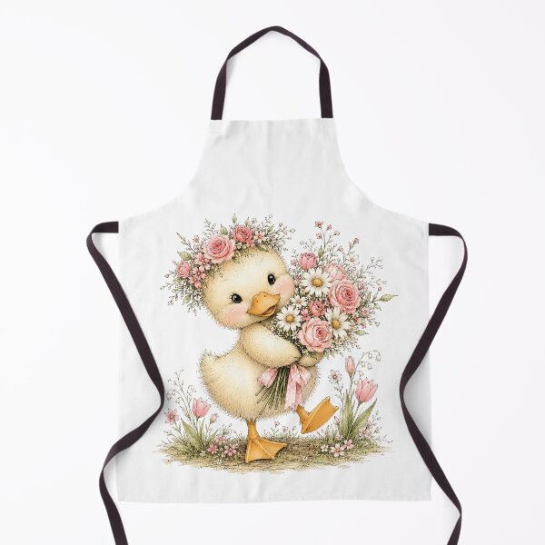 Item preview, Floral Duck with Flowers – Cute Cottagecore Duck Illustration designed and sold by PetalGarden.
