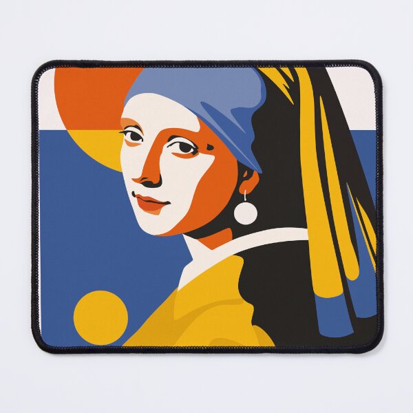 Item preview, Girl with a Pearl Earring | Modern Geometric Art | Vermeer Inspired Portrait | Bauhaus Art Print designed and sold by Studio pod Burom.