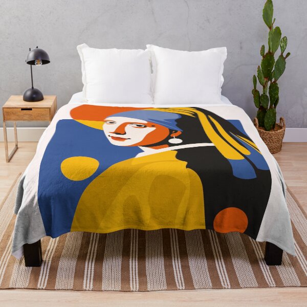 Item preview, Girl with a Pearl Earring | Modern Geometric Art | Vermeer Inspired Portrait | Bauhaus Art Print designed and sold by Studio pod Burom.