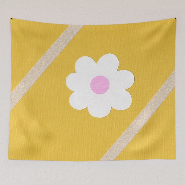 Item preview, Minimalist White Flower on Yellow Background designed and sold by Kristy Carpenter.