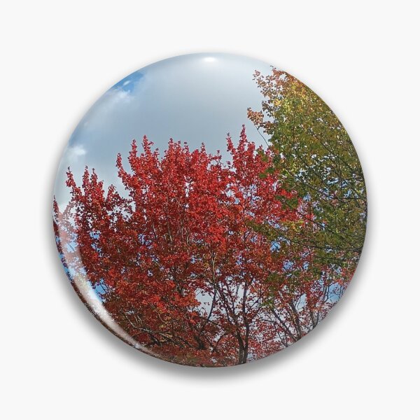 Item preview, Fall colorful leaves in blue sky and white clouds designed and sold by naturematters.
