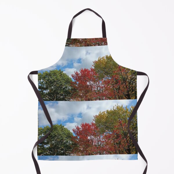 Item preview, Fall colorful leaves in blue sky and white clouds designed and sold by naturematters.