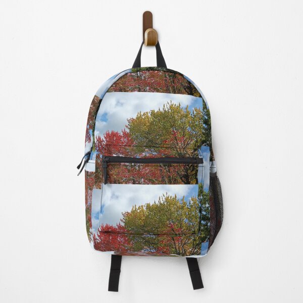 Item preview, Fall colorful leaves in blue sky and white clouds designed and sold by naturematters.