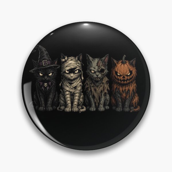 Item preview, Halloween Spooky Cats Witch Mummy Pumpkin designed and sold by PlumArtDesign.