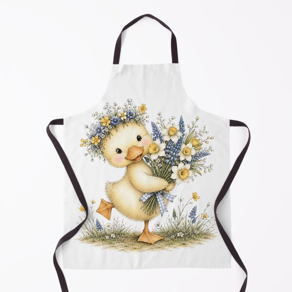Item preview, Cute Duck with Flower Bouquet – Floral Duck designed and sold by PetalGarden.