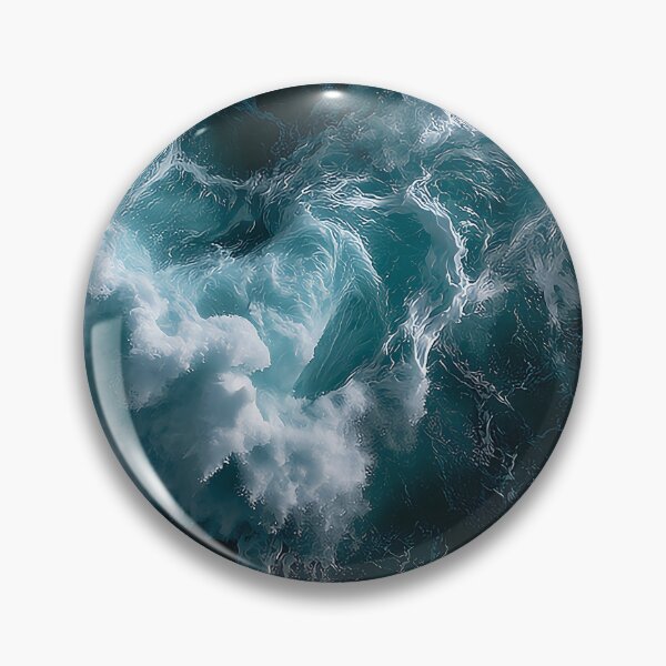 Item preview, Aerial Ocean Waves Dark Teal Whitewater Seen From Directly Above designed and sold by Nine Lives Studio.