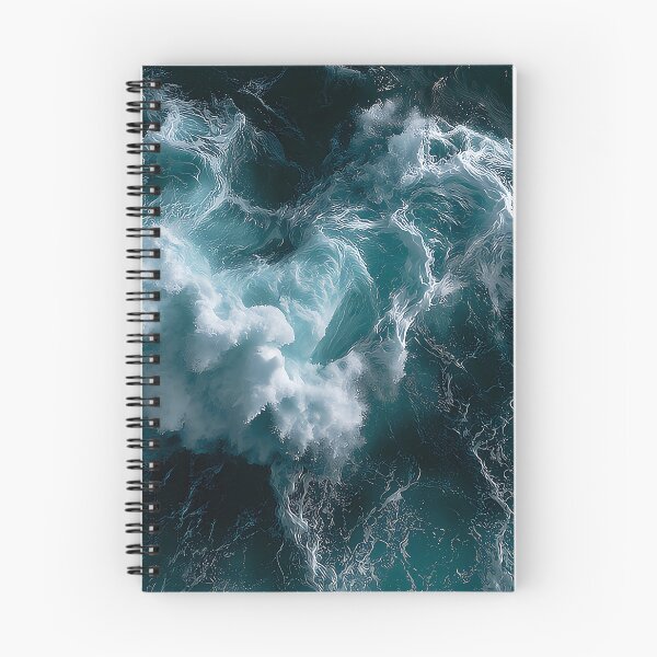 Item preview, Aerial Ocean Waves Dark Teal Whitewater Seen From Directly Above designed and sold by Nine Lives Studio.