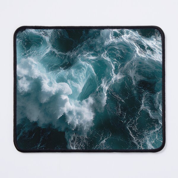 Item preview, Aerial Ocean Waves Dark Teal Whitewater Seen From Directly Above designed and sold by Yoruhara.