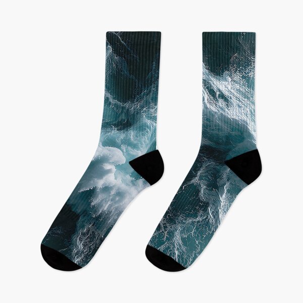 Item preview, Aerial Ocean Waves Dark Teal Whitewater Seen From Directly Above designed and sold by Nine Lives Studio.