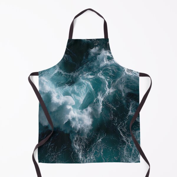 Item preview, Aerial Ocean Waves Dark Teal Whitewater Seen From Directly Above designed and sold by Nine Lives Studio.