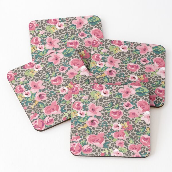 Item preview, Vintage Pink Roses Leopard Pattern designed and sold by Johnnies.