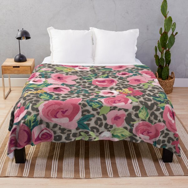 Item preview, Vintage Pink Roses Leopard Pattern designed and sold by Johnnies.