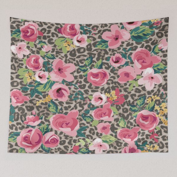 Item preview, Vintage Pink Roses Leopard Pattern designed and sold by Johnnies.
