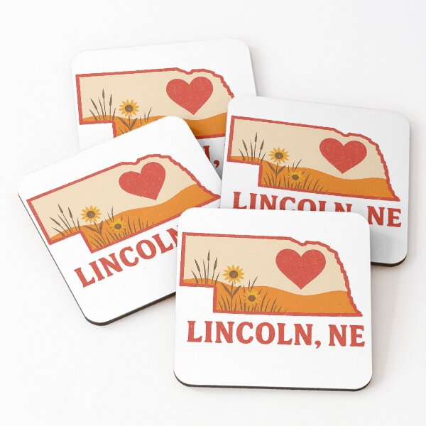 Item preview, Lincoln NE Nebraska State Map Sunflowers Vintage Heart designed and sold by CityMerch4.