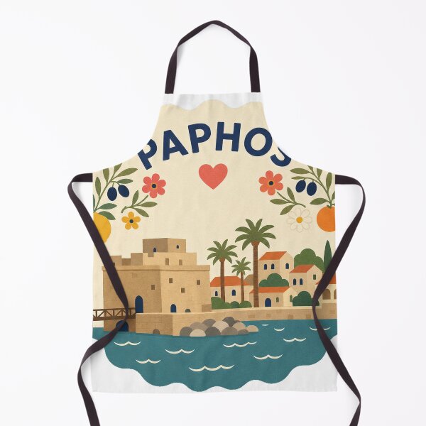 Item preview, Paphos Cyprus Travel Souvenir Modern Folk Art designed and sold by VisualArtsOasis.