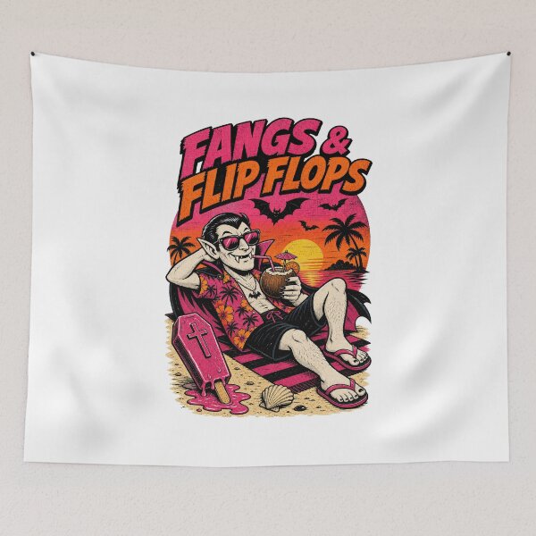 Item preview, Fangs & Flip Flops Tropical Vampire Summer Halloween designed and sold by Simon-art-land.