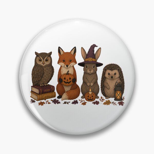 Item preview, Cute Woodland Animals Halloween Spooky Forest Grid designed and sold by ElcastDesigns.