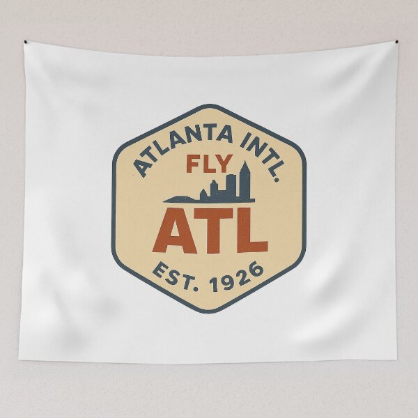 Item preview, Fly ATL Atlanta International Airport Vintage Skyline Badge designed and sold by CityMerch4.