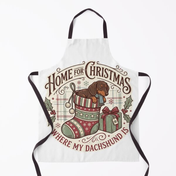Item preview, Home for Christmas Where My Dachshund Is Vintage Wiener Dog Stocking designed and sold by raedattia.