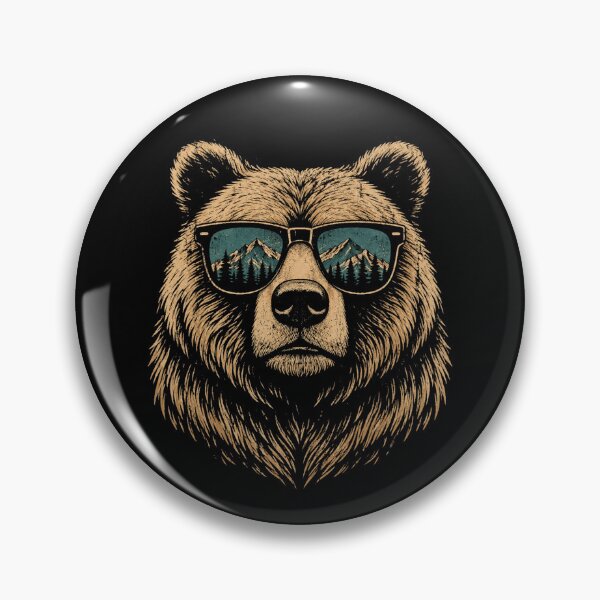 Item preview, Retro Bear Wearing Sunglasses Mountain Adventure Vintage designed and sold by Moizento.