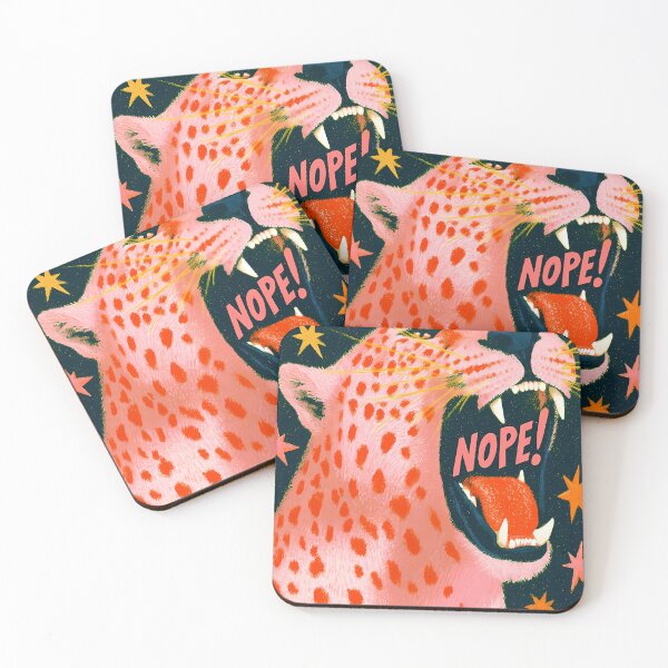 Item preview, Pink Leopard Roaring Nope designed and sold by RobertJes.