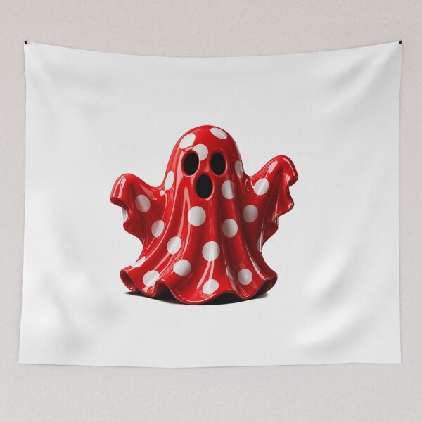 Item preview, Red Polka Dot Ghost Cute Spooky Halloween Ghoul designed and sold by YourColorsWall.