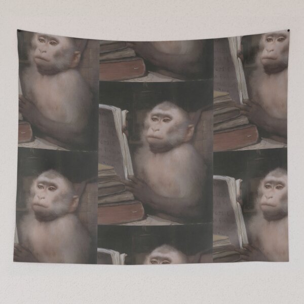 Item preview, READING MONKEY BY GABRIEL VON MAX (1889) designed and sold by humbleserf.