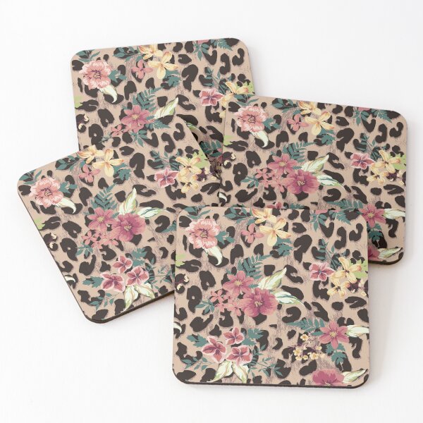 Item preview, Vintage Pink Floral Leopard Pattern designed and sold by Johnnies.