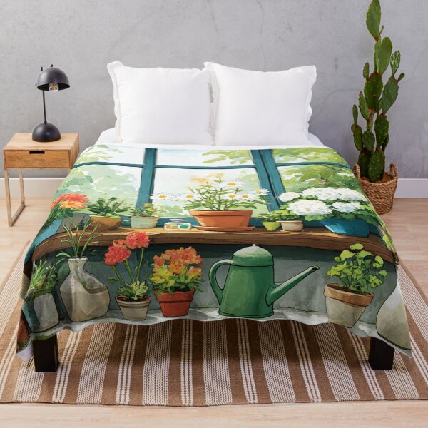 Item preview, Cozy Botanical Window – Sunlit Kitchen Garden Corner (Anime Cottagecore Aesthetic) designed and sold by Whimsical Wayfarer.