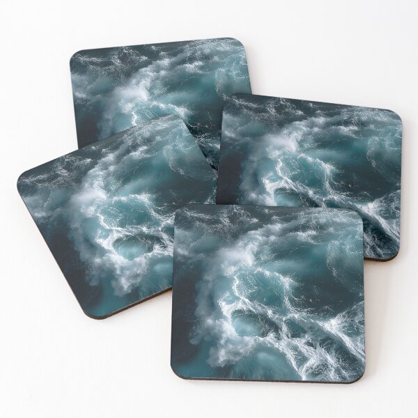 Item preview, Sea Foam Patterns Winding Over Deep Turquoise Ocean Water designed and sold by Nine Lives Studio.