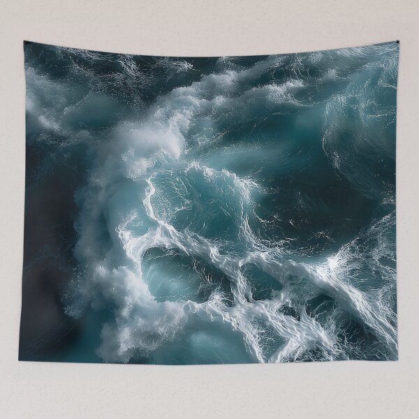Item preview, Sea Foam Patterns Winding Over Deep Turquoise Ocean Water designed and sold by Yoruhara.