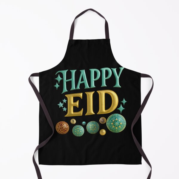 Item preview, Elegant "Happy Eid" 3D Teal & Gold Ornamental Celebration designed and sold by D-Islamic.