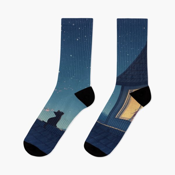 Item preview, A window, a cat, and the night designed and sold by DreamistStore.