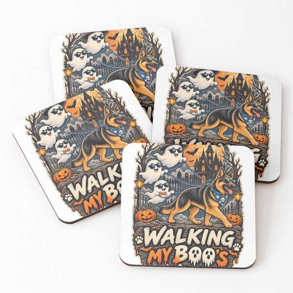 Item preview, Walking My Boo's German Shepherd Halloween Shirt Funny Ghost Dog Shirt designed and sold by KnrNazimTHRE4DS.