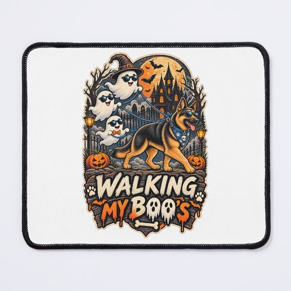 Item preview, Walking My Boo's German Shepherd Halloween Shirt Funny Ghost Dog Shirt designed and sold by KnrNazimTHRE4DS.